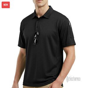 Men's Quick Dry UPF 50+ Tactical Polo Shirt Medium Performance Pique
